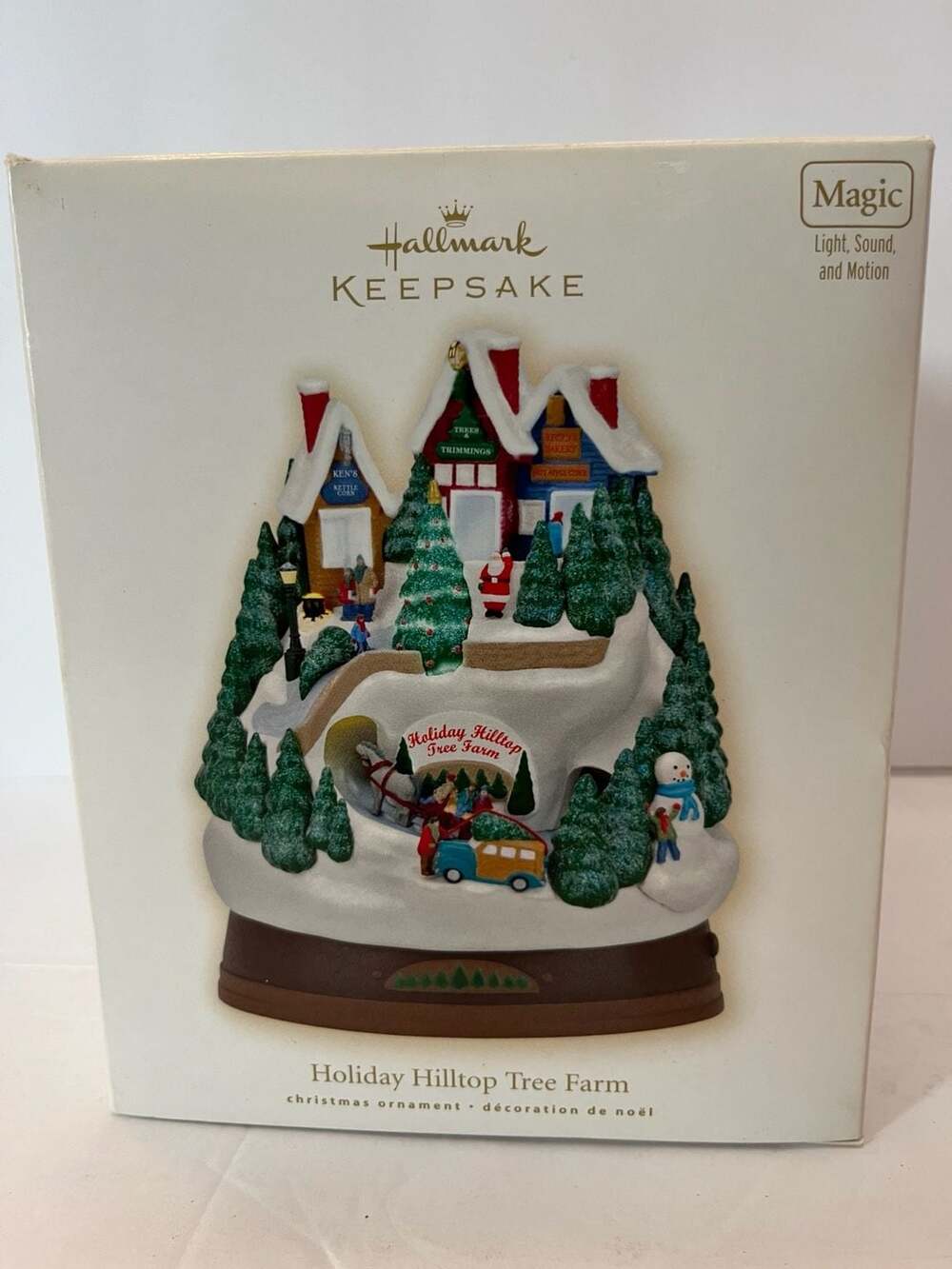 2009 Hallmark Keepsake Ornament Holiday Hilltop Tree Farm Magic Light Sound